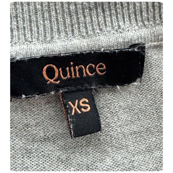 Quince Light Gray V-Neck Long Sleeve Pullover Sweater Women's Size XS - Picture 4 of 8